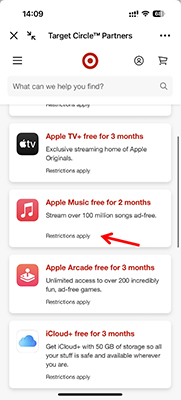 target kostenlose apple music