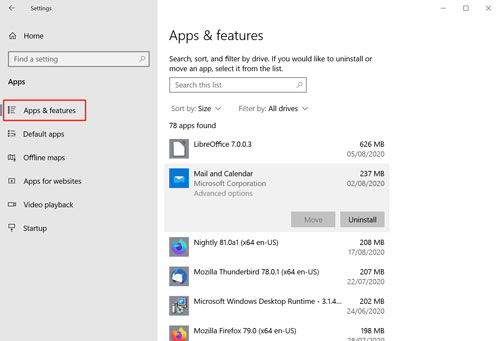 apps und features in den windows einstellungen