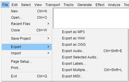 audacity soundcloud audio als wav exportieren