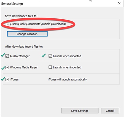 wo werden audible bücher in windows vom audible download manager gespeichert