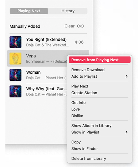 Apple Music-Wiedergabeliste auf dem Mac leeren