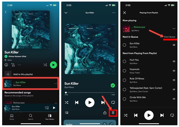 spotify warteschlange auf mobilgeräten löschen