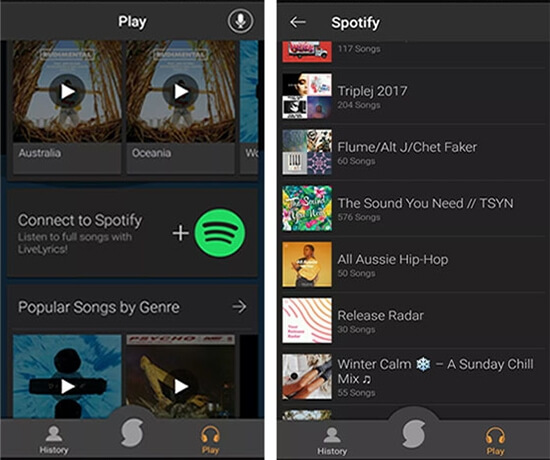 mit spotify über soundhound verbinden