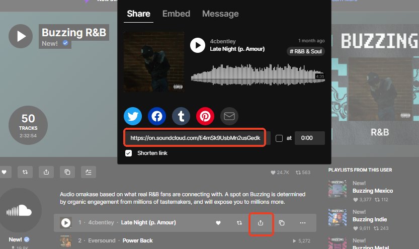 SoundCloud-Song-URL kopieren
