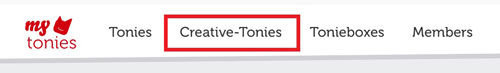 Kreativ-Tonie auf der mytonies-Website