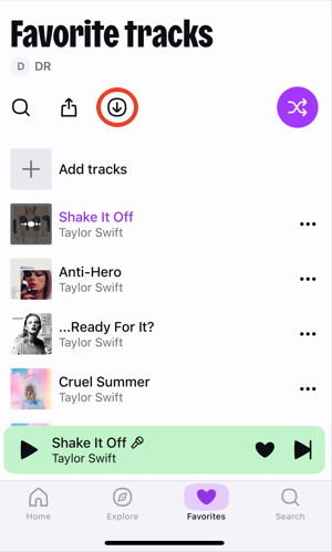 Titel von Deezer auf das Mobilgerät herunterladen