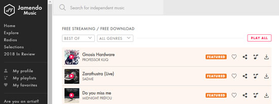 Jamendo – kostenlose MP3-Download-Site