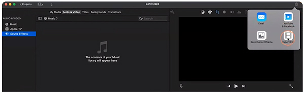 imovie projekt mit apple music mac exportieren