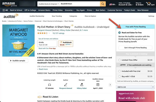holen und hören sie kostenlose audible bücher über amazon prime reading