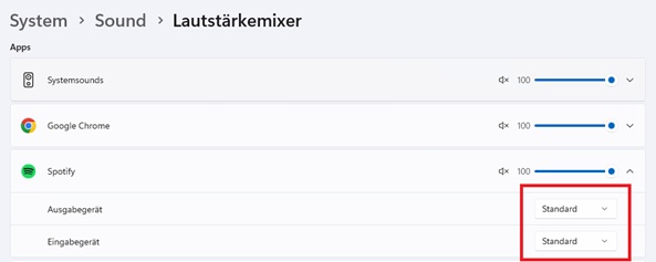 Spotify-Ausgabegerät als Standard festlegen
