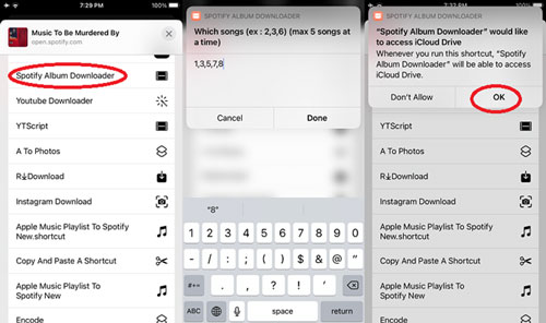 Siri-Kurzbefehle: Spotify Album Downloader