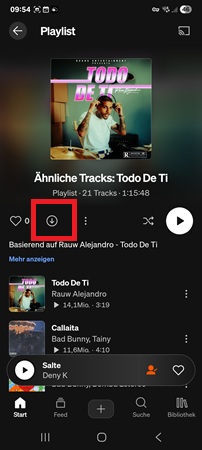 Download-Button in der SoundCloud-App für Android