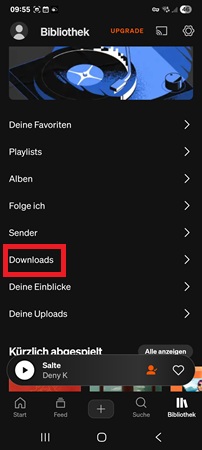 SoundCloud-Downloads auf Android