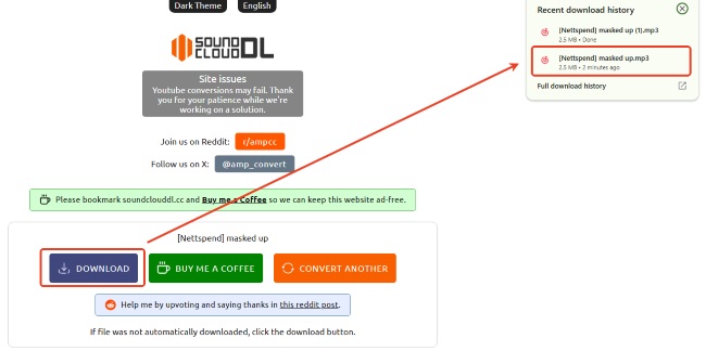 SoundCloud mit SoundClouddl.cc als MP3 herunterladen