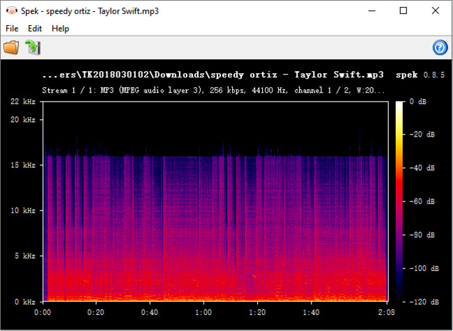 Spek Free Music Archive MP3-Musikqualität überprüfen