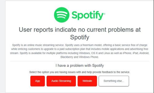 Spotify auf Downdetector