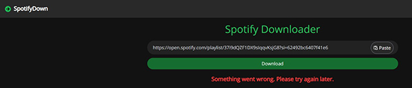 spotifydown funktioniert nicht
