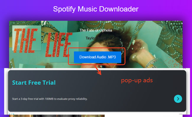Spotify-Klick-Download-Pop-up-Werbung
