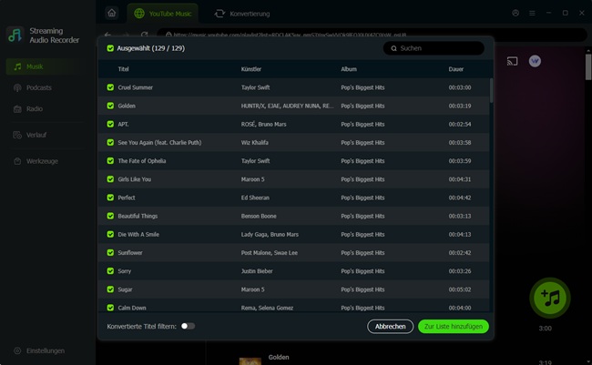 YouTube-Music-Playlists hinzufügen