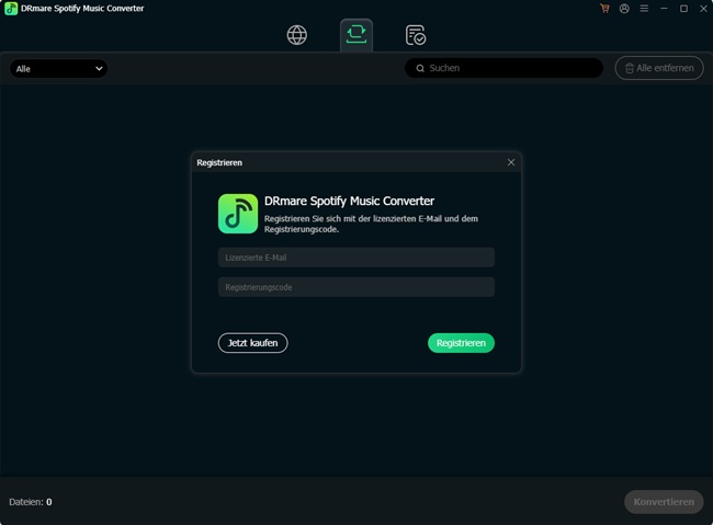 drmare spotify converter registrieren