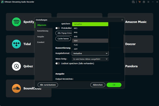 soundcloud audioformat auf wav setzen